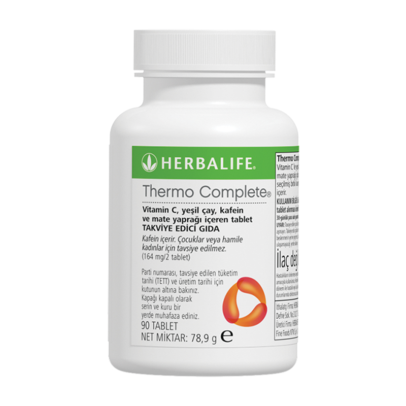 Kafein ve mate yapraklı tablet takviye edici gıda Thermo Complete ™