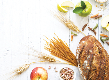 Foods High In Fibre, Wholemeal Pasta, Wholemeal Bread And Apples