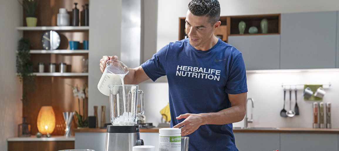 Cristiano Ronaldo In The Kitchen Making A Shake
