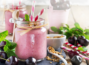 Cherry Smoothie on natural background