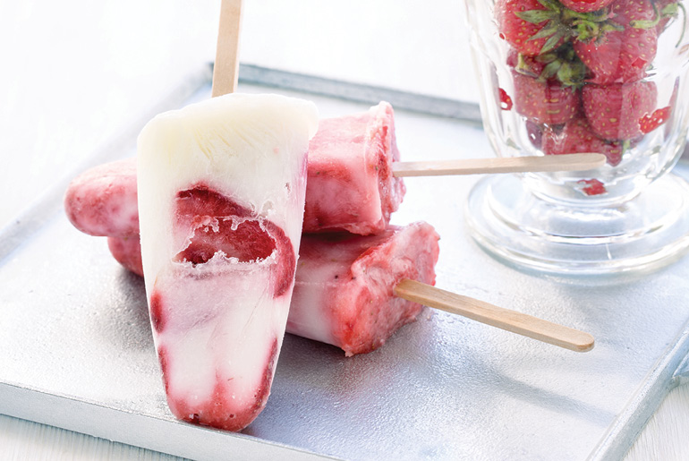 Strawberries and Cream Ice Blocks