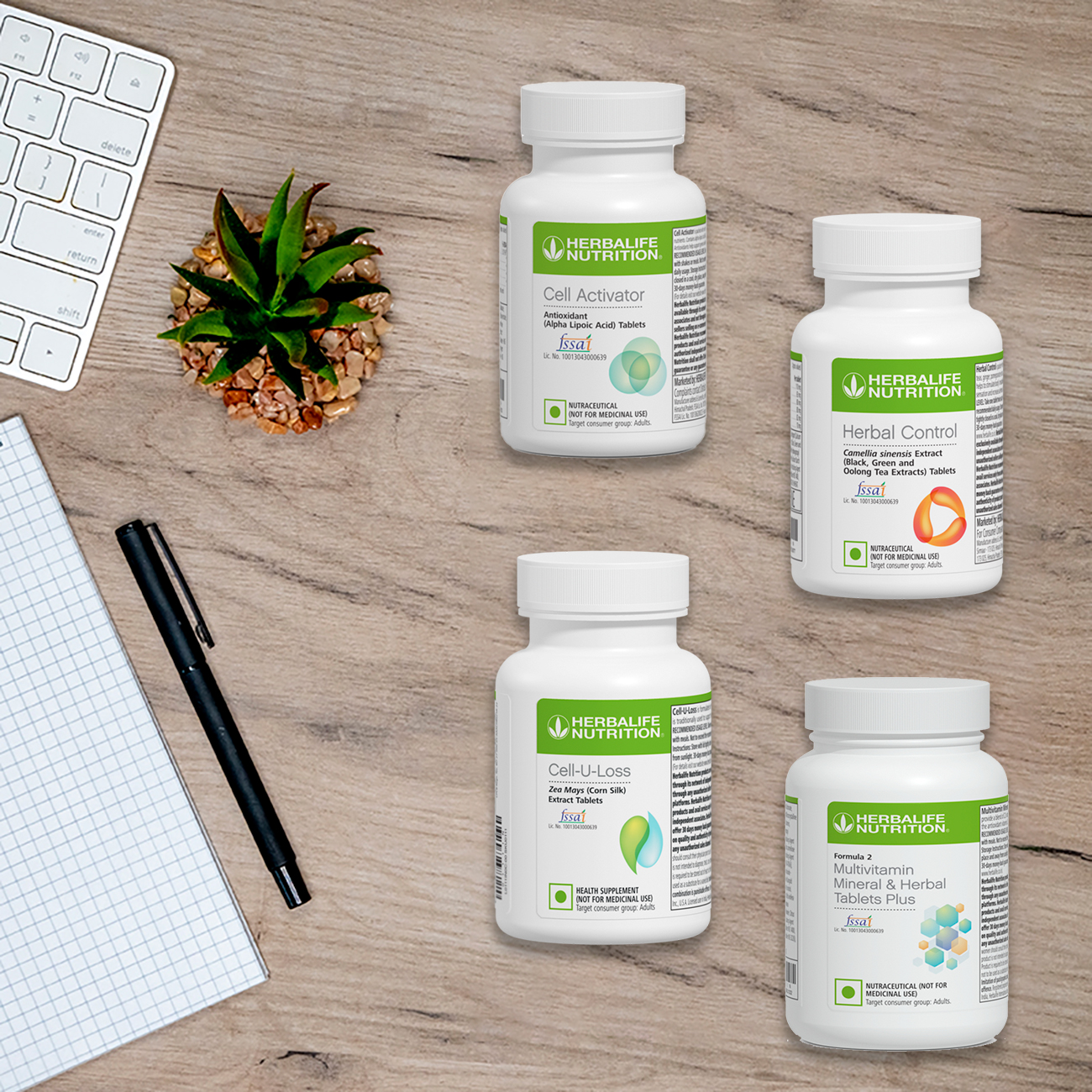 group shot of cell activator, cell u loss, formula 2 mvm plus & herbal control 