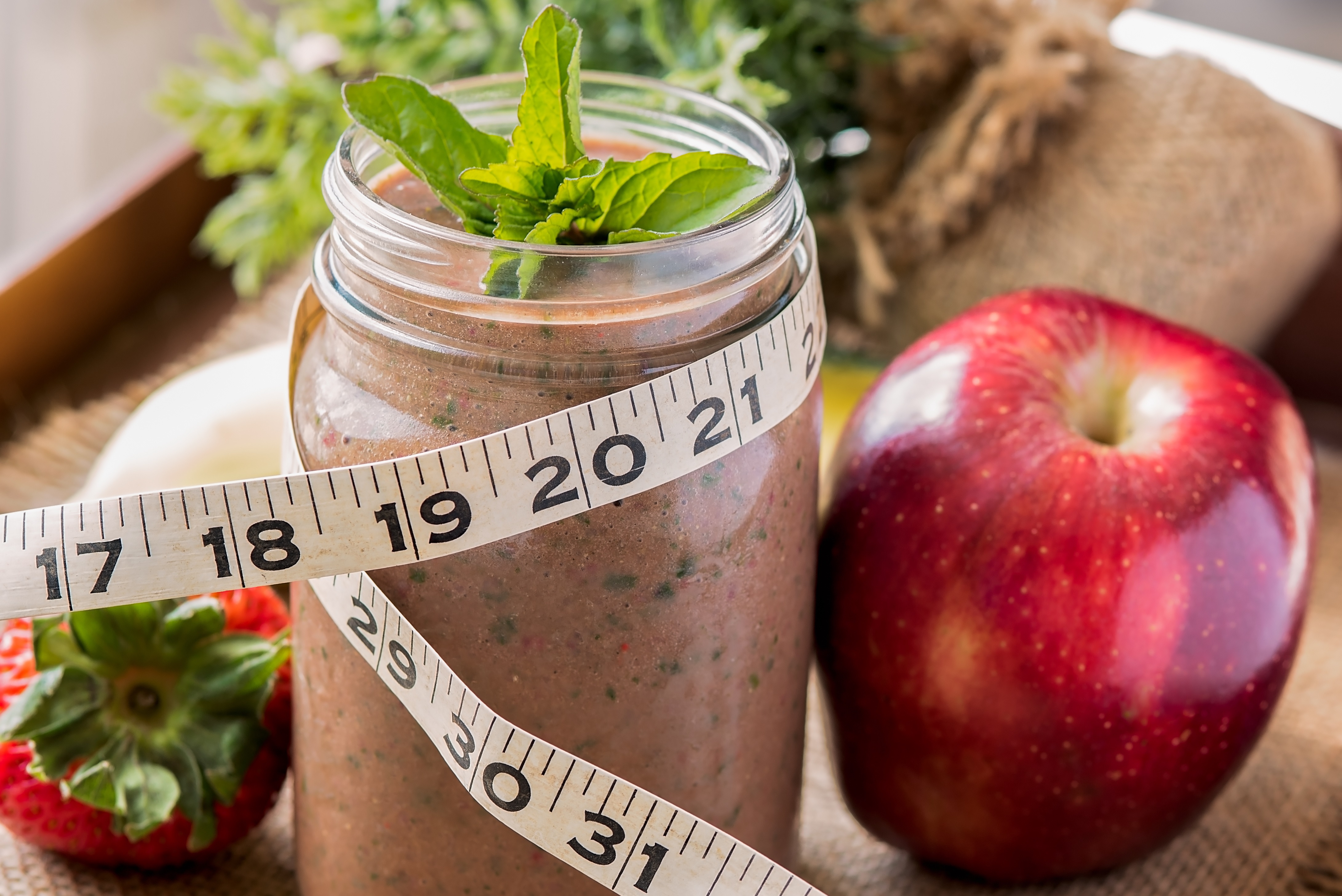 Smoothie In Jar With Apple