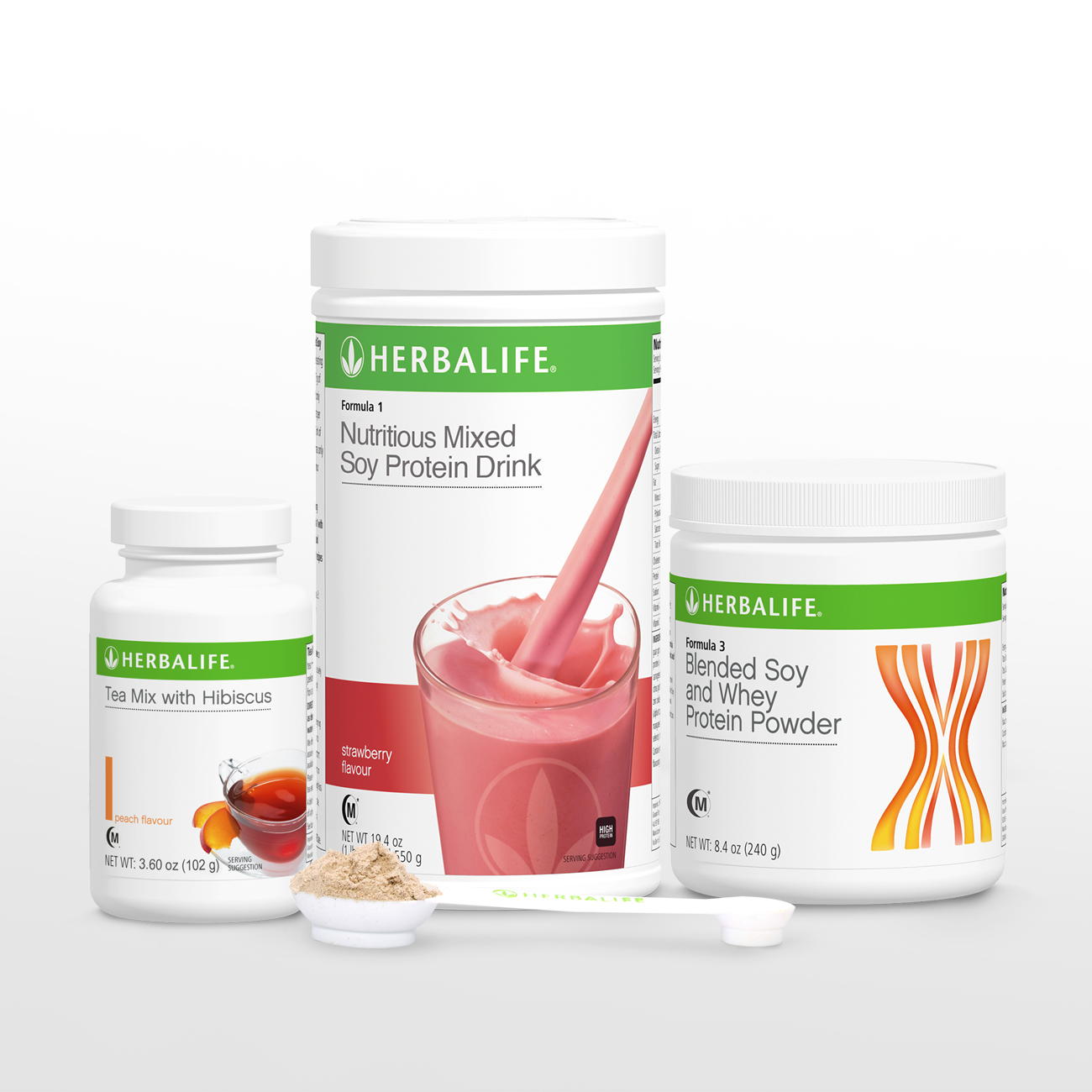 2288 Healthy Weight Management Start Now Pack F1(Flavors)/ F3 Protein Powder/Teamix(Peach 100g) Strawberry