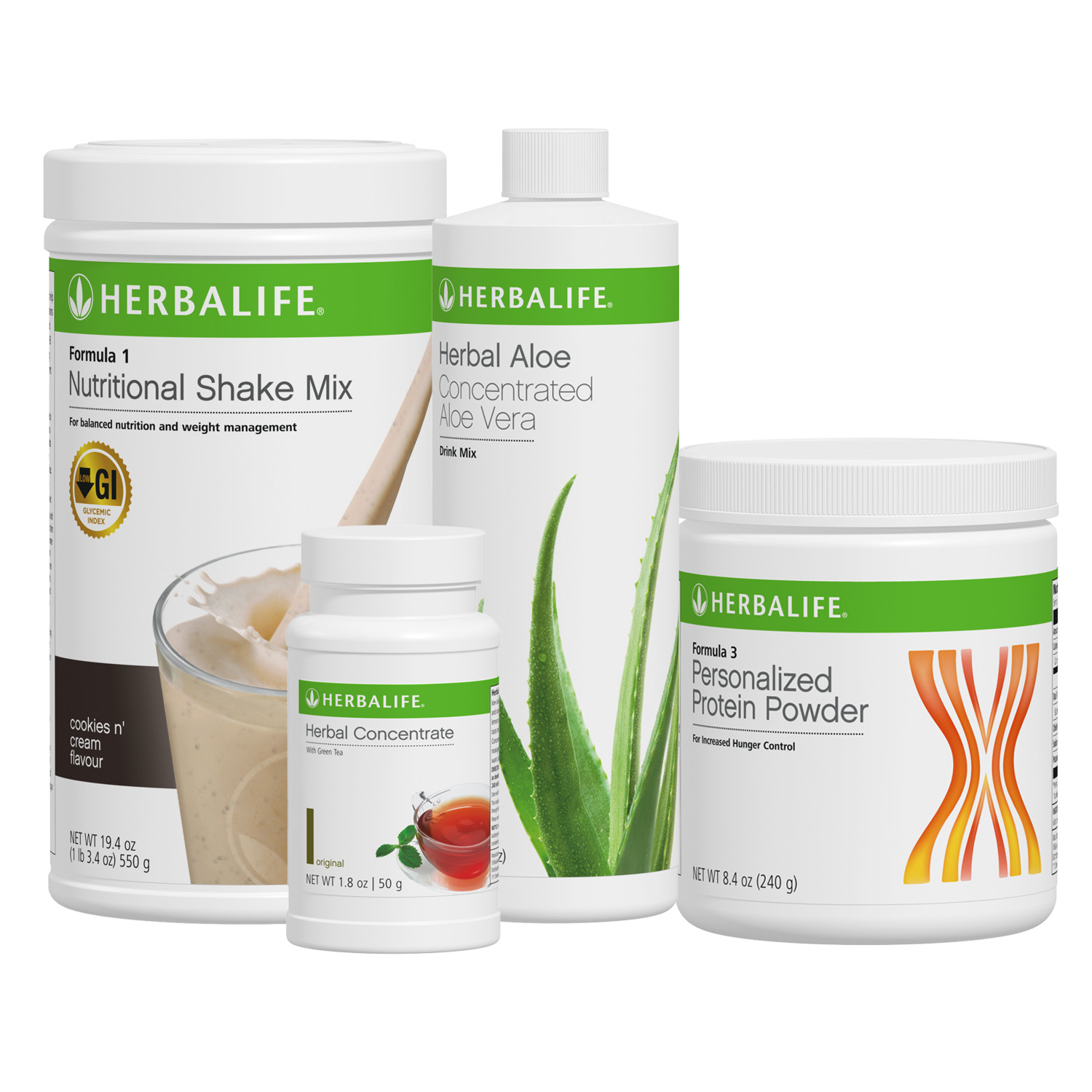 084Z Herbalife Nutrition Healthy Breakfast Protein Set (F1 Cookies n' Cream + Aloe Original)