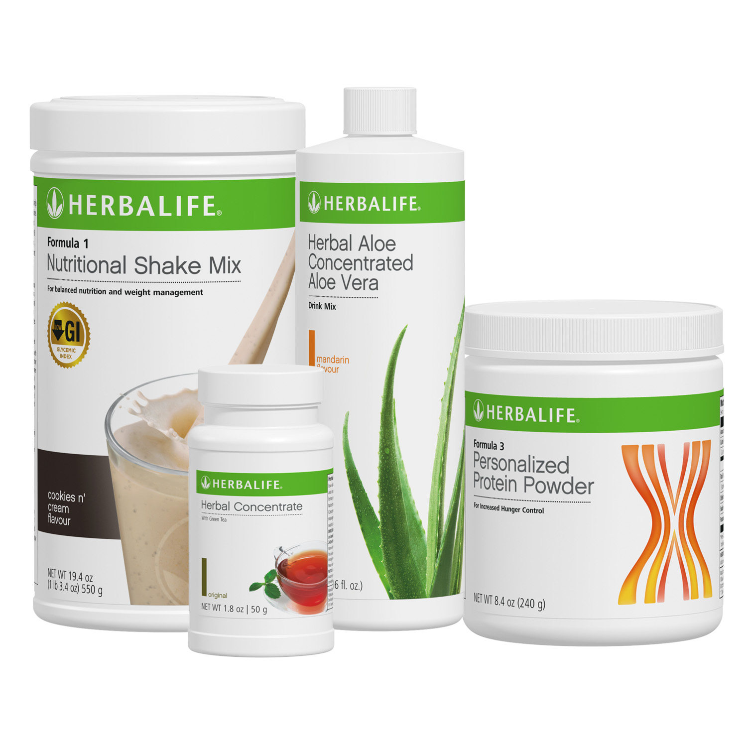 087Z Herbalife Nutrition Healthy Breakfast Protein Set (F1 Cookies n' Cream + Aloe Mandarin)