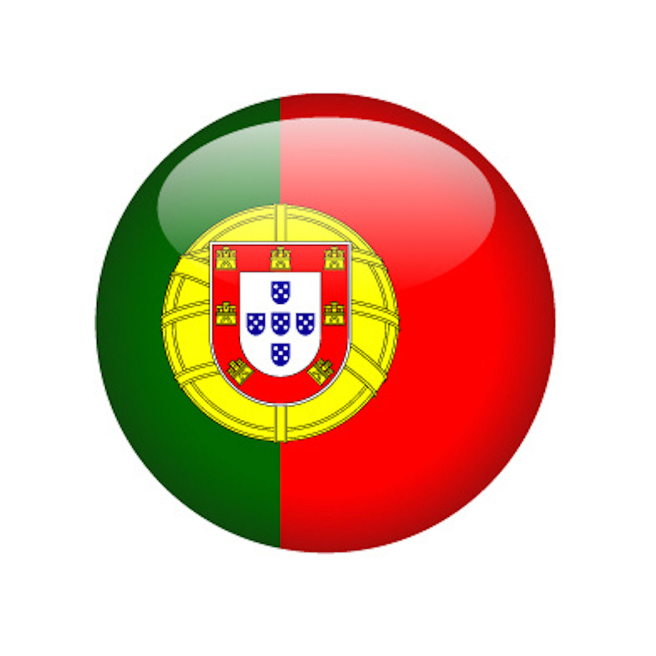 portugal country flag round icon