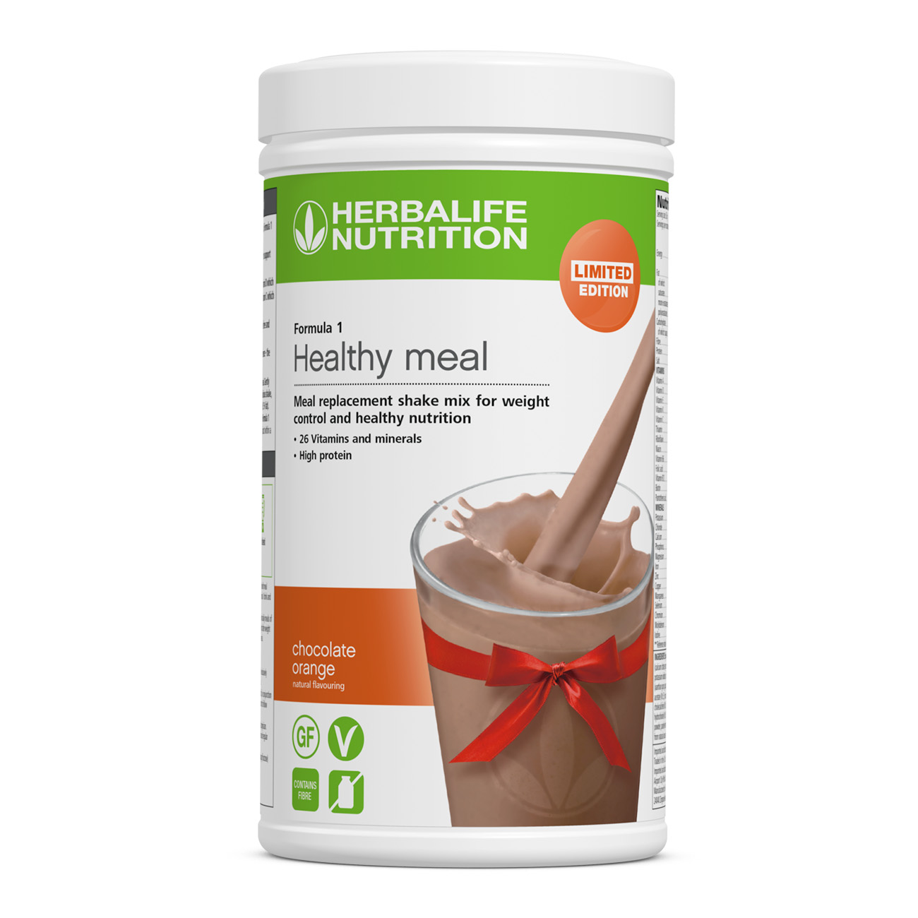 Limited edition F1 Chocolate Orange flavour. It is a healthy meal replacement shake, high in protein and balanced with vitamins and minerals plus fats.