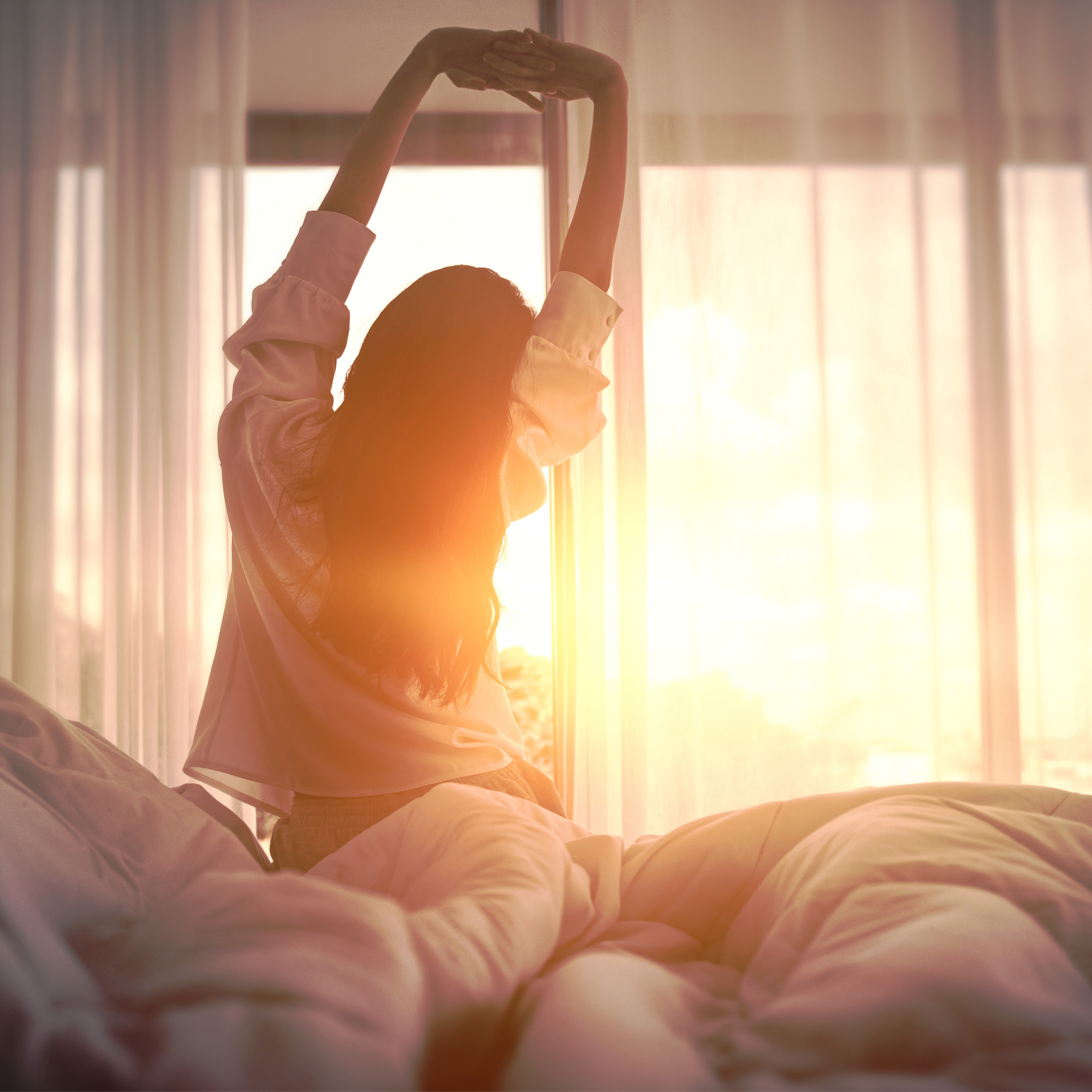 Woman during morning routine
