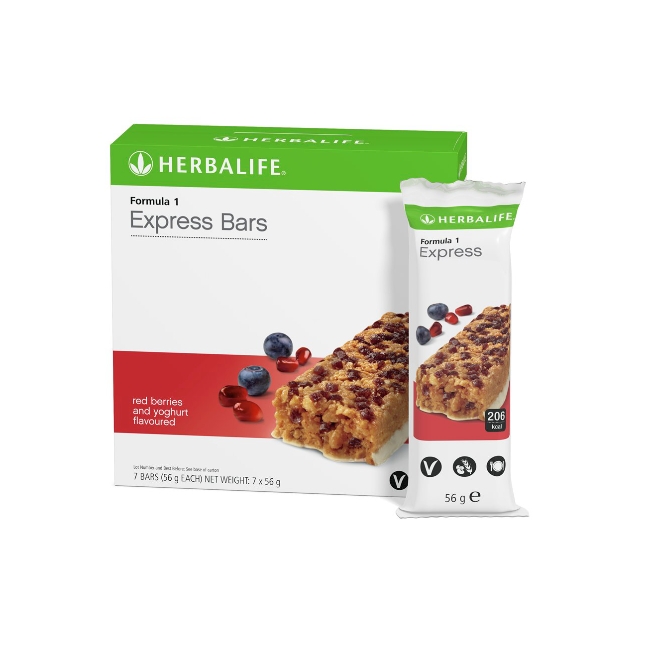 Formula 1 Express Bars  Red Berries and Yoghurt Flavoured product shot.