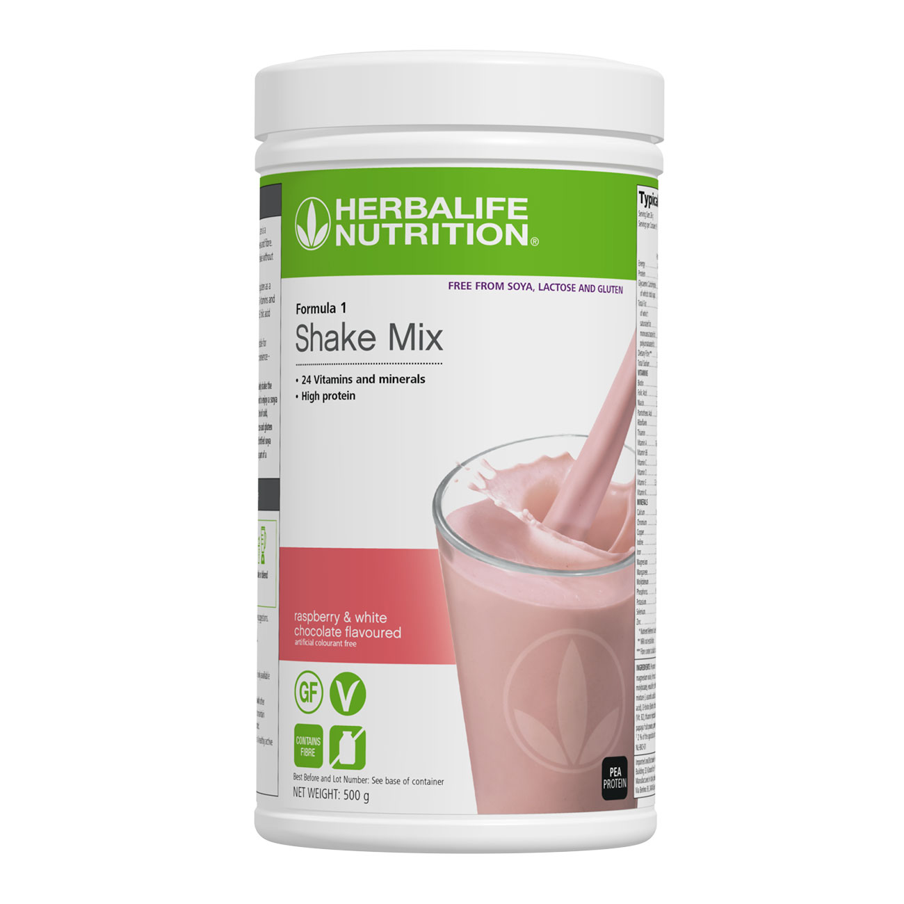 Formula 1 Free-From Protein Shake Raspberry and White Chocolate product shot.
