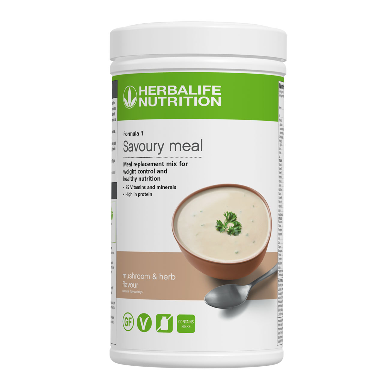 Try our Savoury Formula 1 in a Mushroom and Herb flavour. Enjoyed as a nutritional lunch or evening meal and it is vegetarian, high in protein and gluten-free with no added sugar.