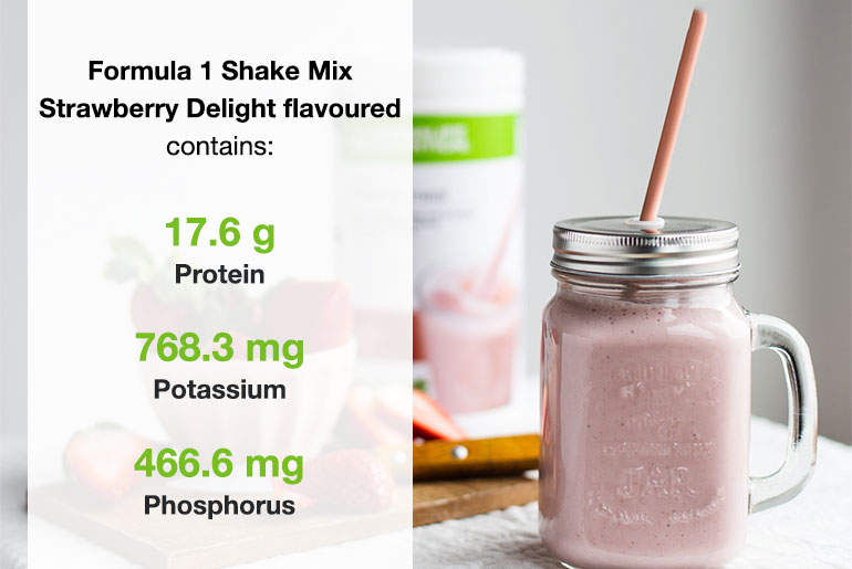 Herbalife Nutrition Formula 1 protein shakes, potassium and phosphorous amounts