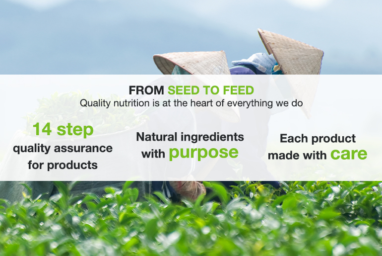 Herbalife Nutrition uses a 14-step quality assurance process for products, using natural ingredients with purpose and every product is made with care