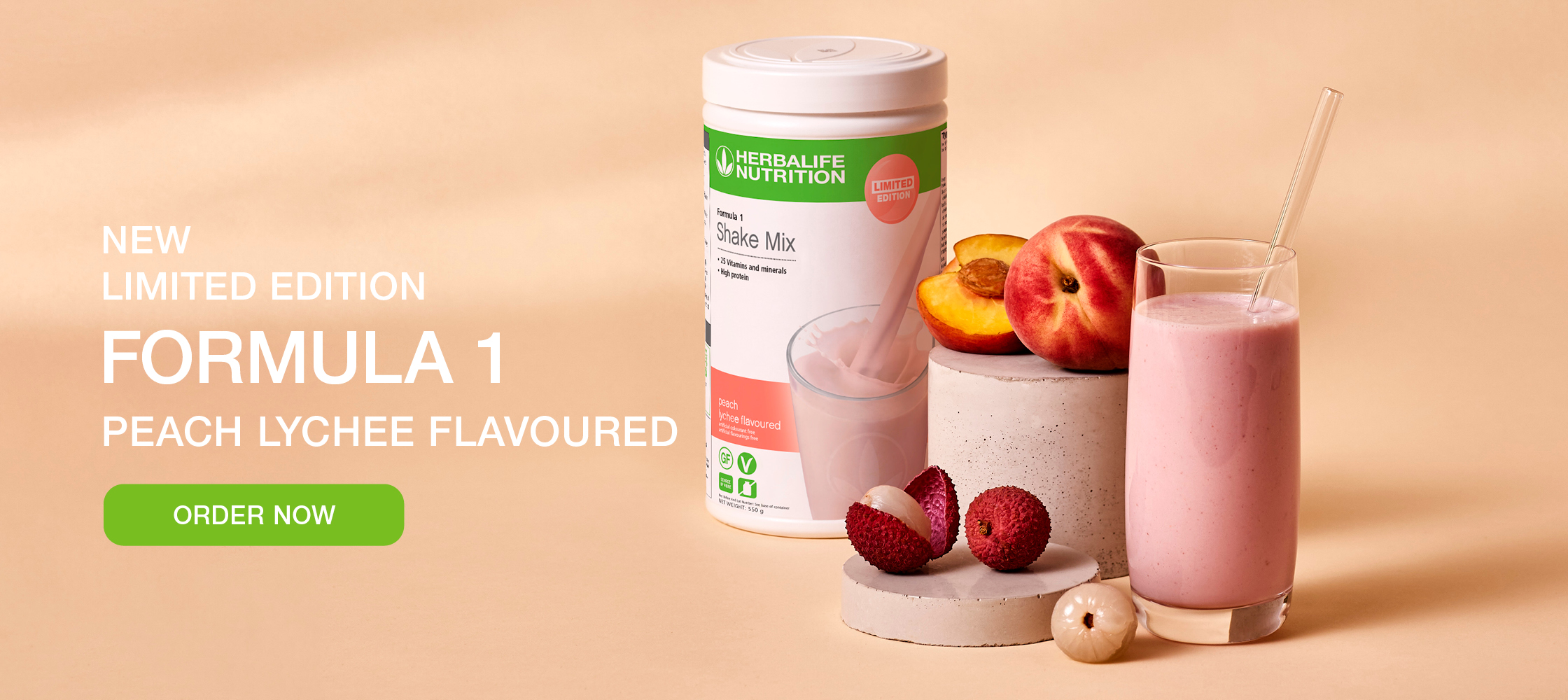 Formula 1 Shake Mix Limited Edition Peach Lychee Flavoured product shot