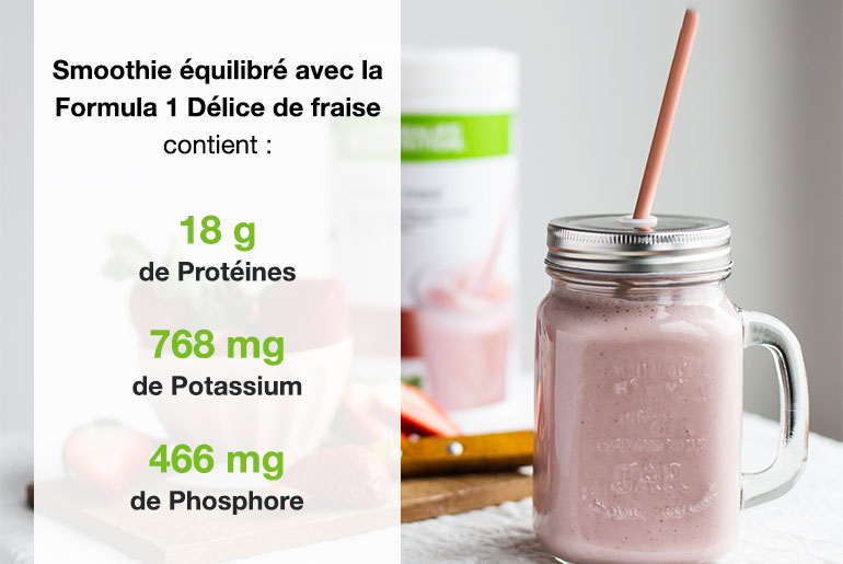 Le substitut de repas Formula 1  Herbalife Nutrition contient des protéines, du potassium et du phosphore