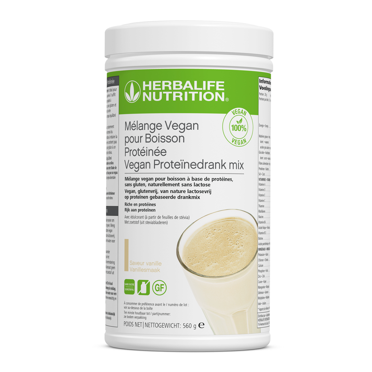 Le Mélange Vegan pour Boisson Protéinée est un excellent moyen d'augmenter votre apport en protéines tout au long de la journée. À combiner avec votre shake de Formula 1 préféré pour un repas équilibré en nutriments, riche en protéines et avec une faible teneur en sucres.