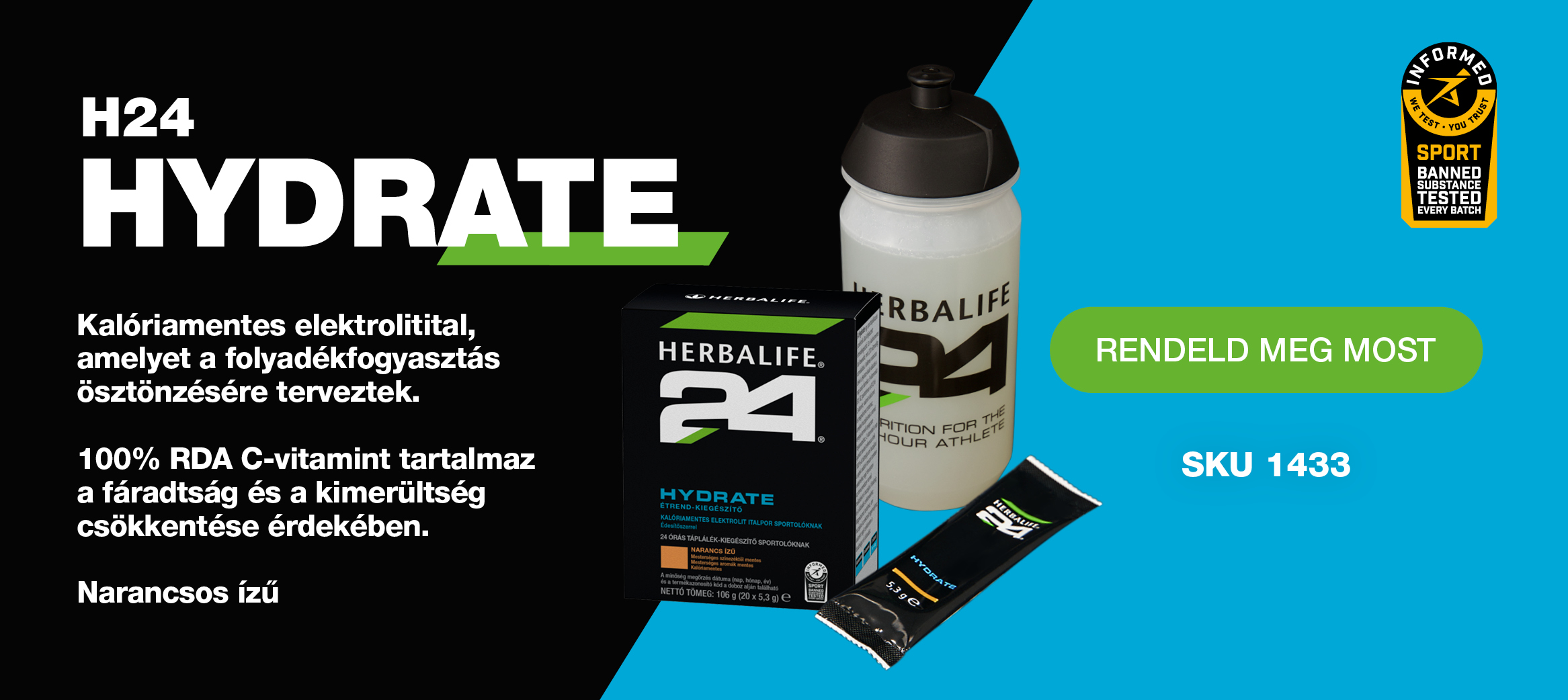 Herbalife24® Hydrate  Narancs ízű termékkép product shot