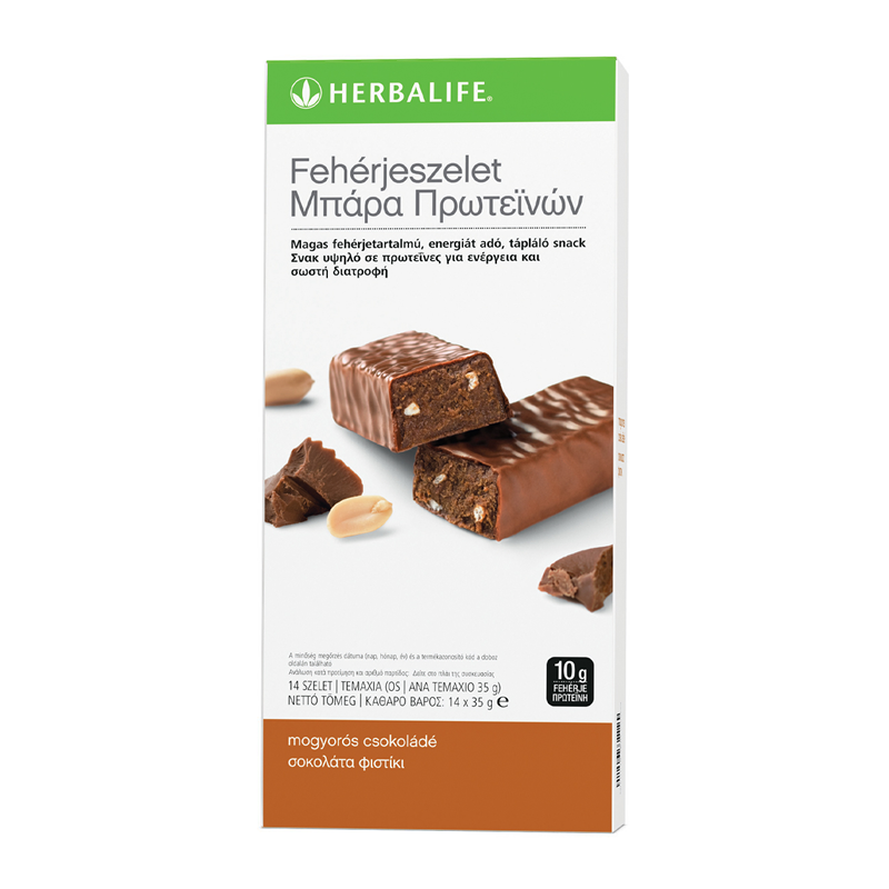 Fehérjeszeletek mogyorós csokoládé 14 szelet dobozonként