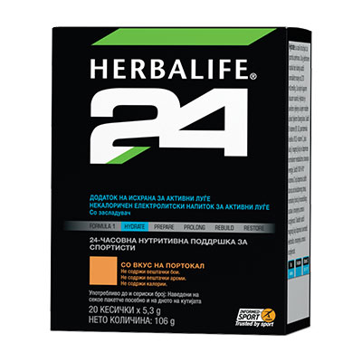 Herbalife24® Hydrate Додаток на исхрана, Некалоричен електролитски напиток за активни луѓе со вкус на портокал слика на производот