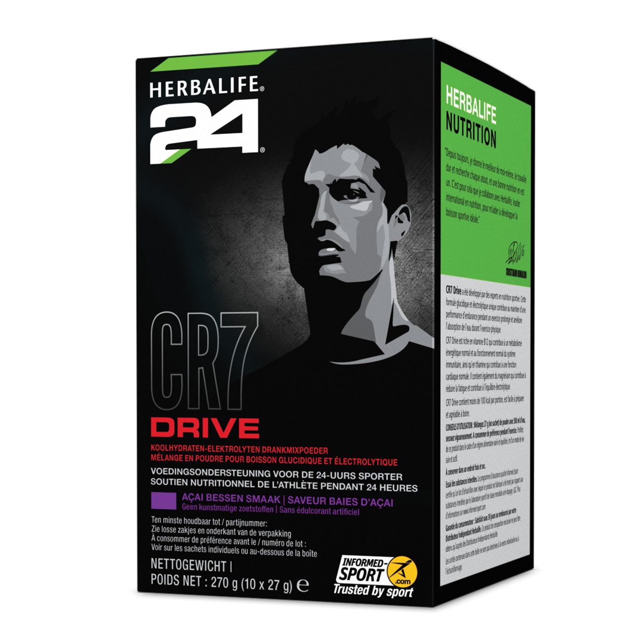 Herbalife24® CR7 Drive sportdrank açai bessen 10 zakjes van 27g product shot