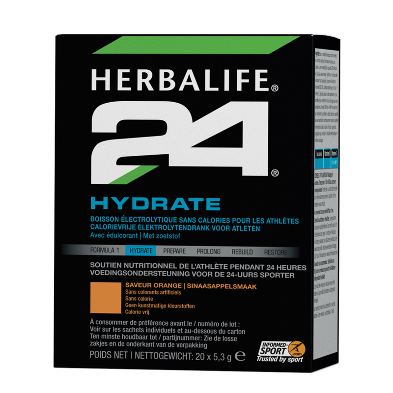 H24 Hydrate sinaasappelsmaak 20 zakjes van 5,3 gr