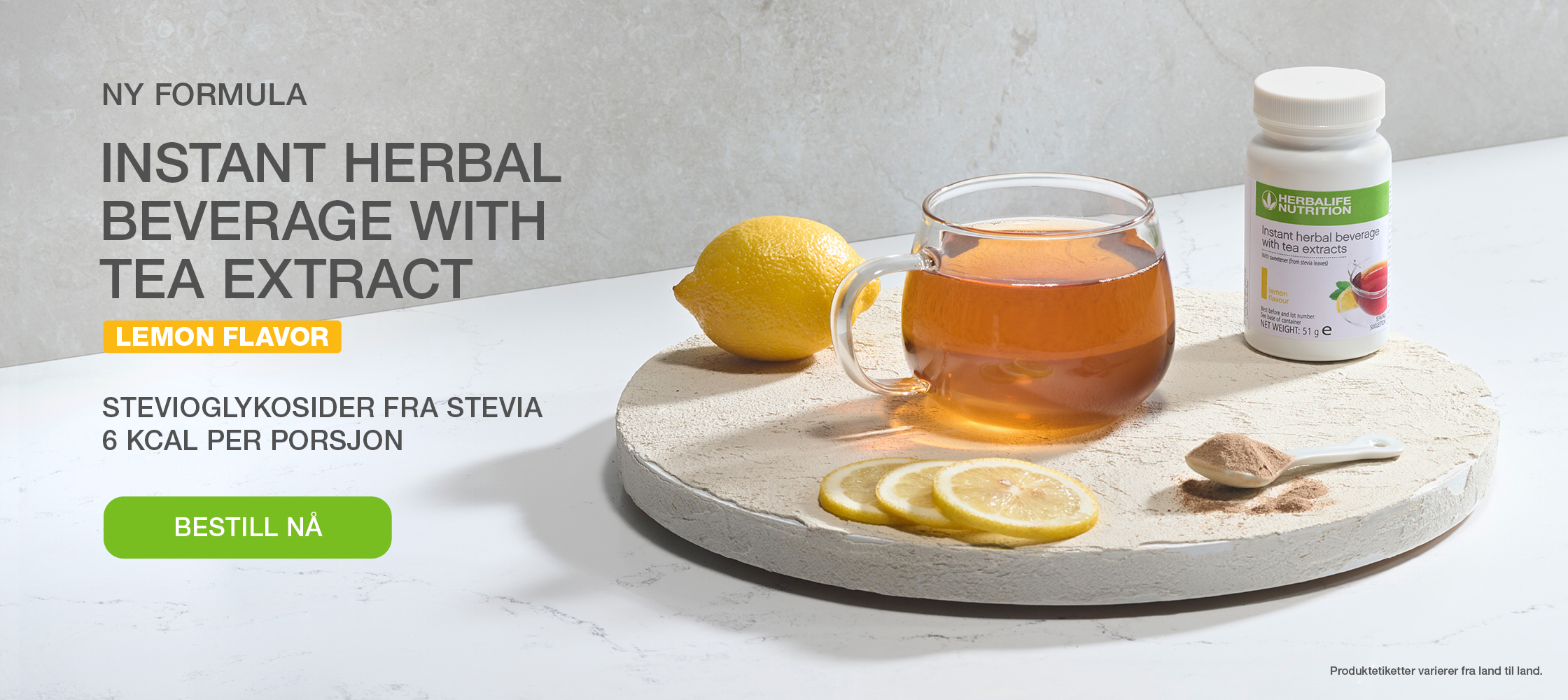 Instant Herbal Beverage with tea extract Lemon flavor
