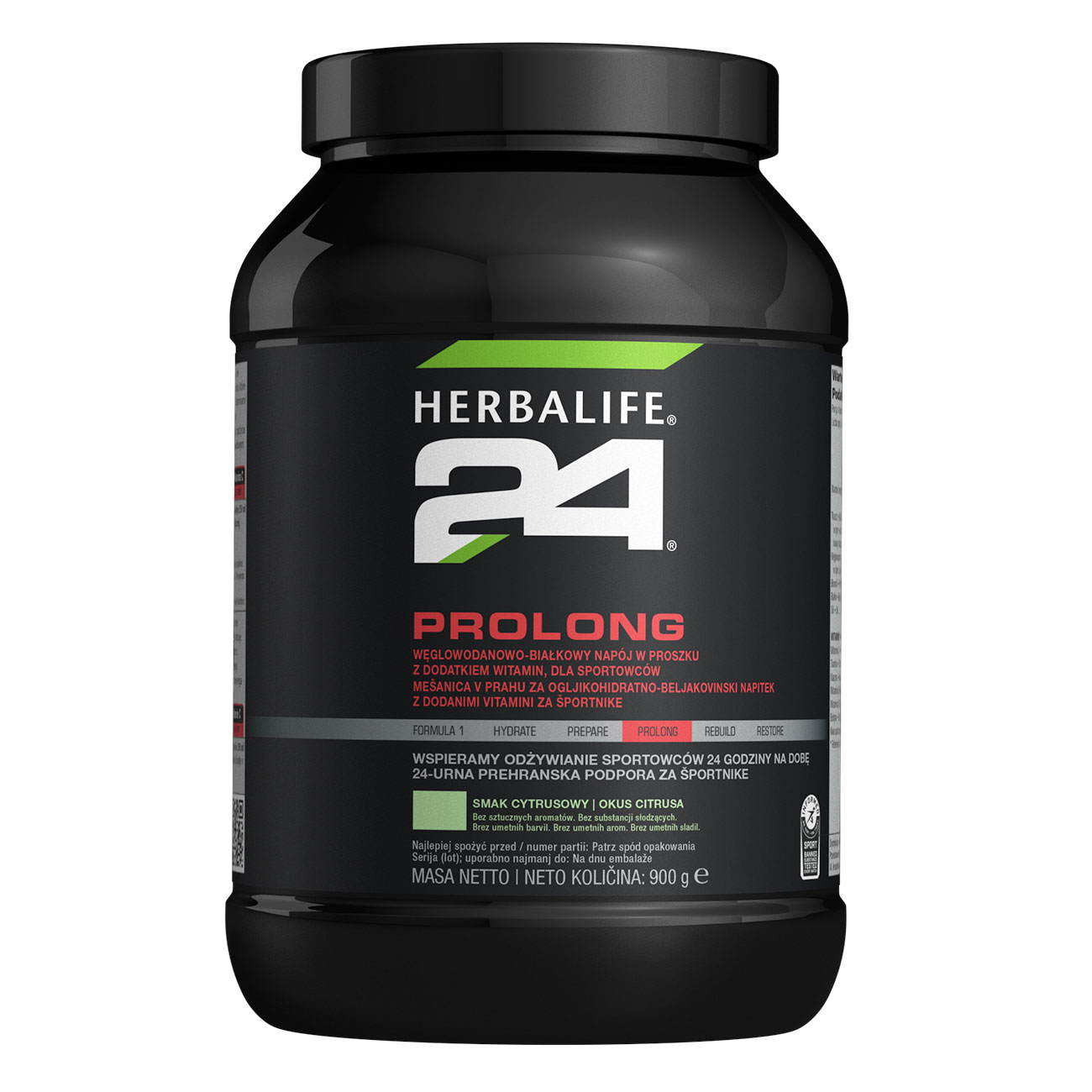 H24 Prolong Napój proteinowo-węglowodanowy o smaku cytrusowym product shot