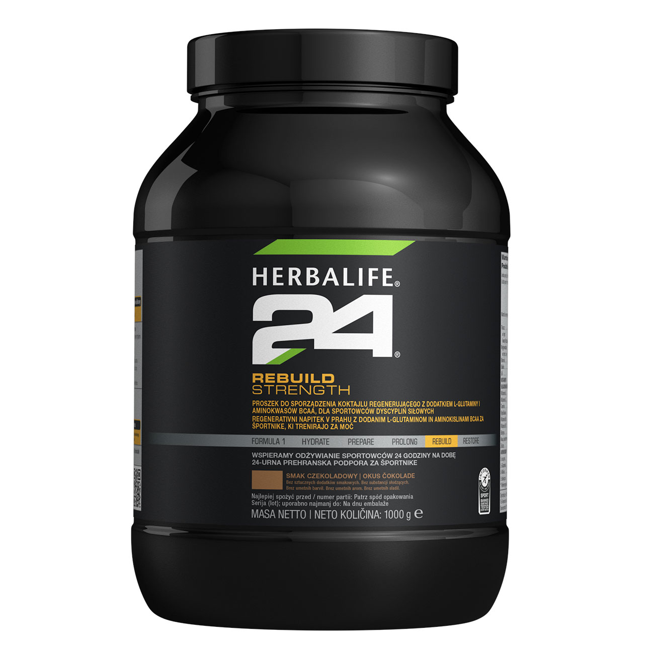 H24 Rebuild Strength Produkt proteinowy o smaku czekoladowym product shot