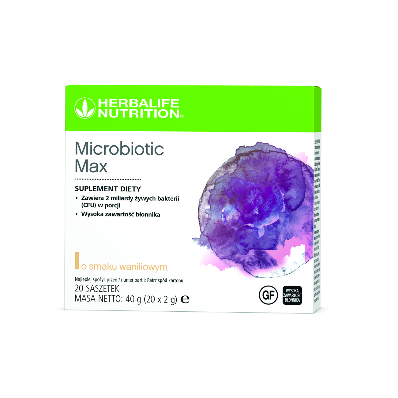 Microbiotic Max to suplement diety zawierający połączenie probiotyków i błonnika prebiotycznego.