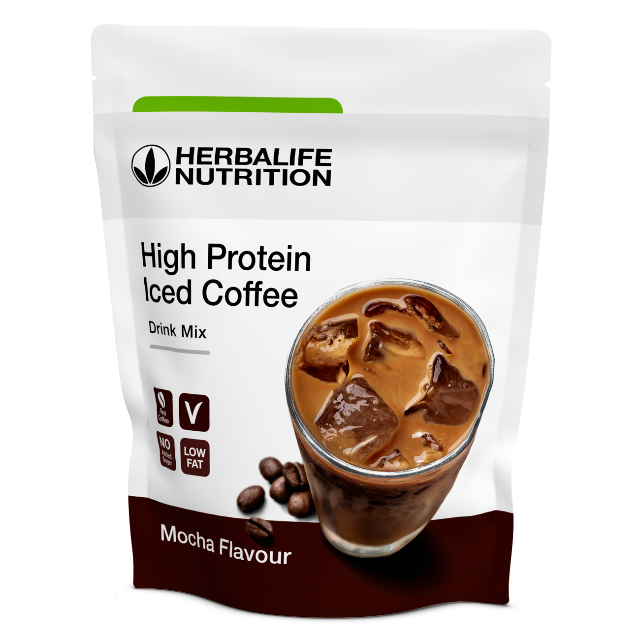 High Protein Iced Coffee Bebida de café gelado Mocha product shot