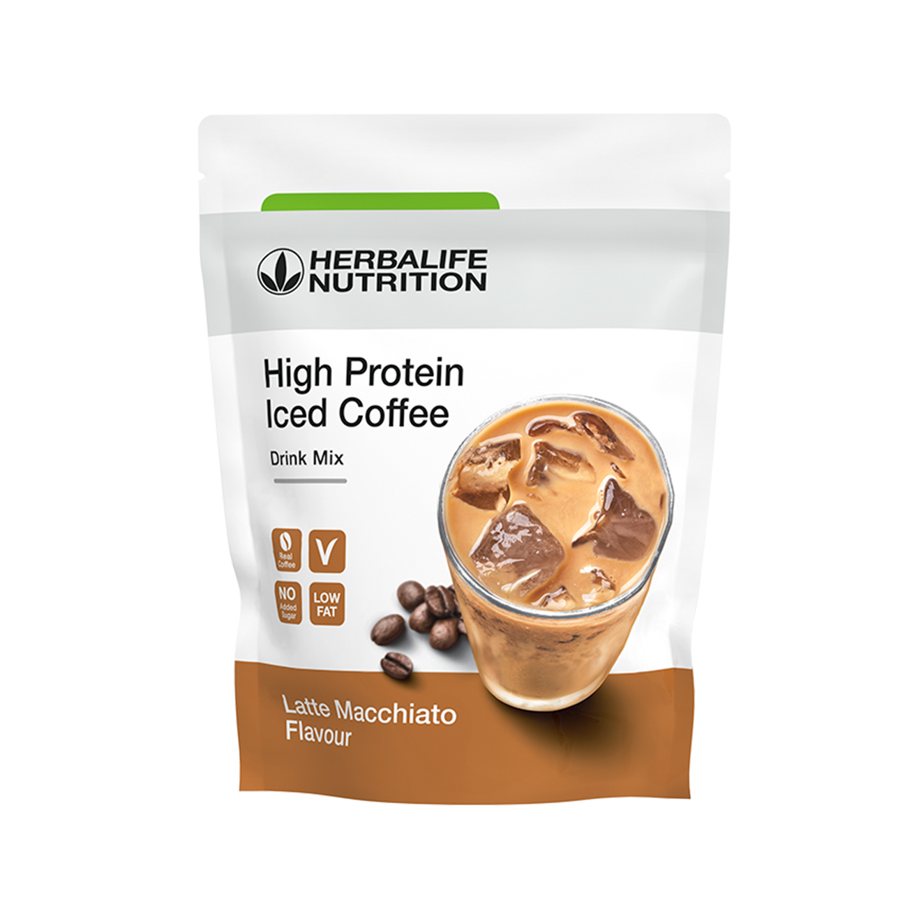 High Protein Iced Coffee  Latte Macchiato product shot