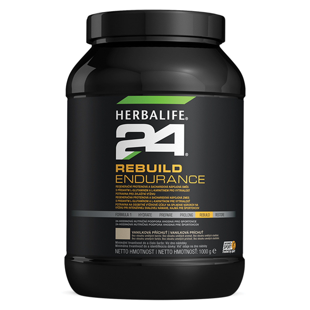 H24® Rebuild Endurance Proteínový koktail s vanilkovou príchuťou.
