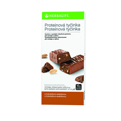 Proteínové tyčinky čokoládovo-arašidové 14 tyčiniek v krabici