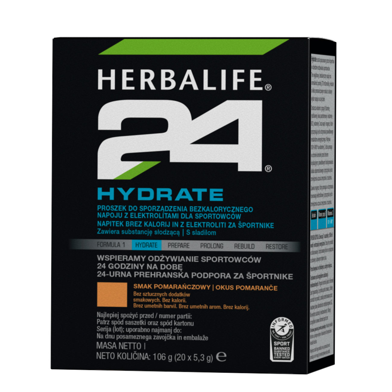 Herbalife24® Hydrate nekalorični napitek z elektroliti okus pomaranče slika izdelka