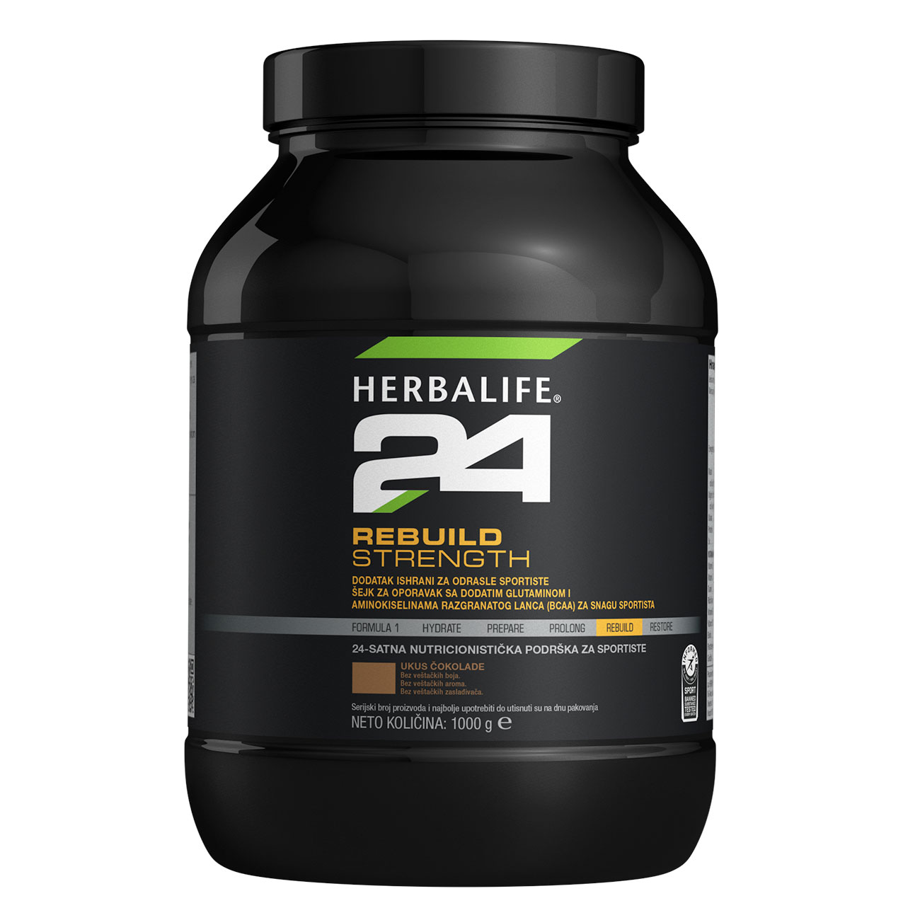 Herbalife24® Rebuild Strength Dodatak ishrani - Napitak za oporavak sa kombinacijom ugljenih hidrata i proteina ukus čokolade slika proizvoda.