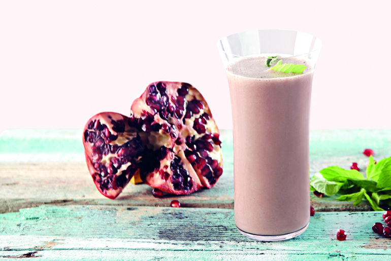 shakes with mint and pomegranate