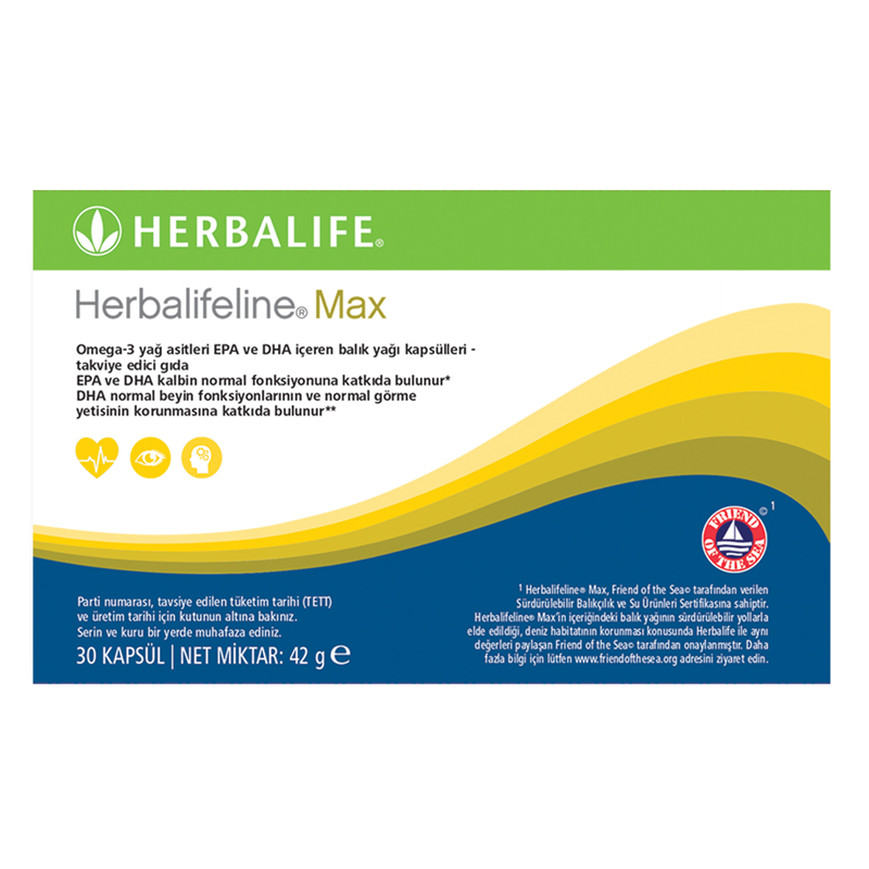 Balık yağı kapsülleri takviye edici gıda Herbalifeline Max
