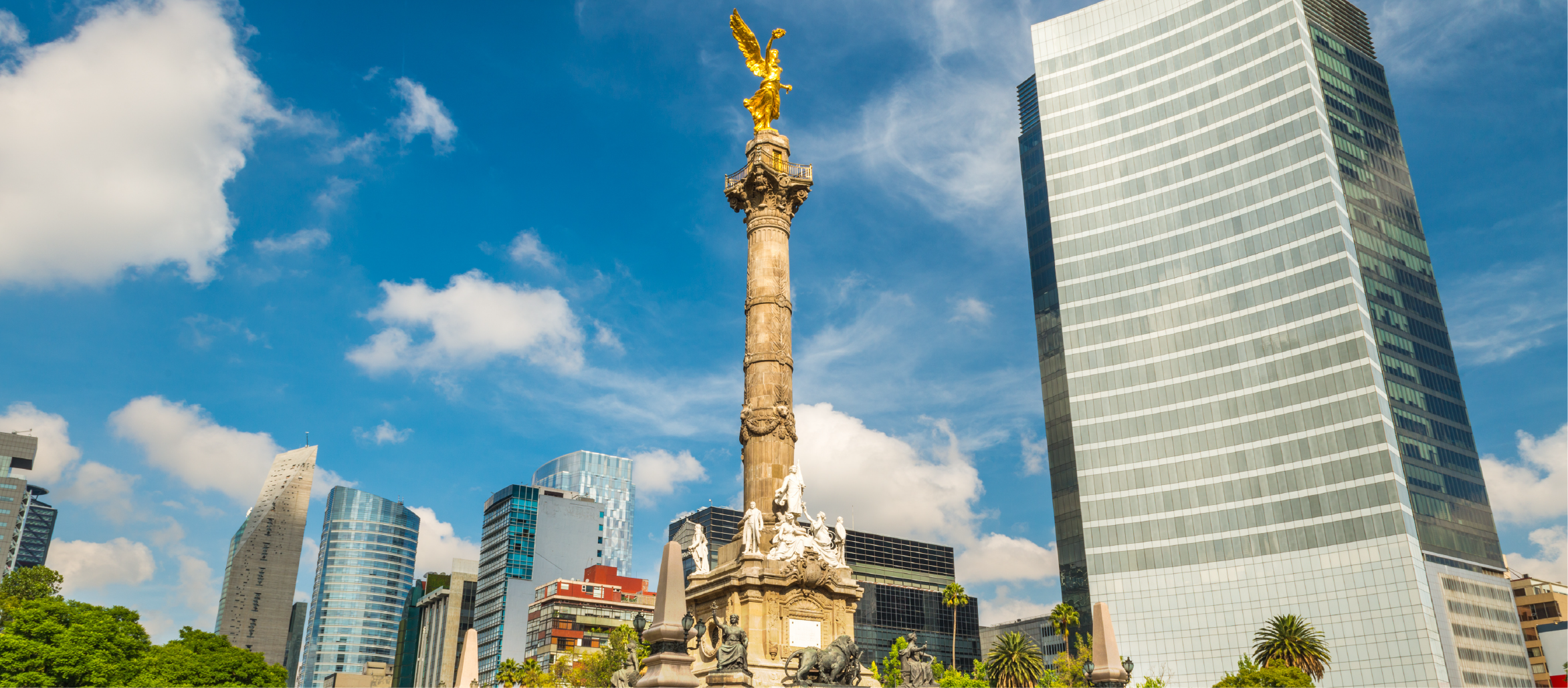 Foto blanco y negro del Ángel de la independencia en Ciudad de México