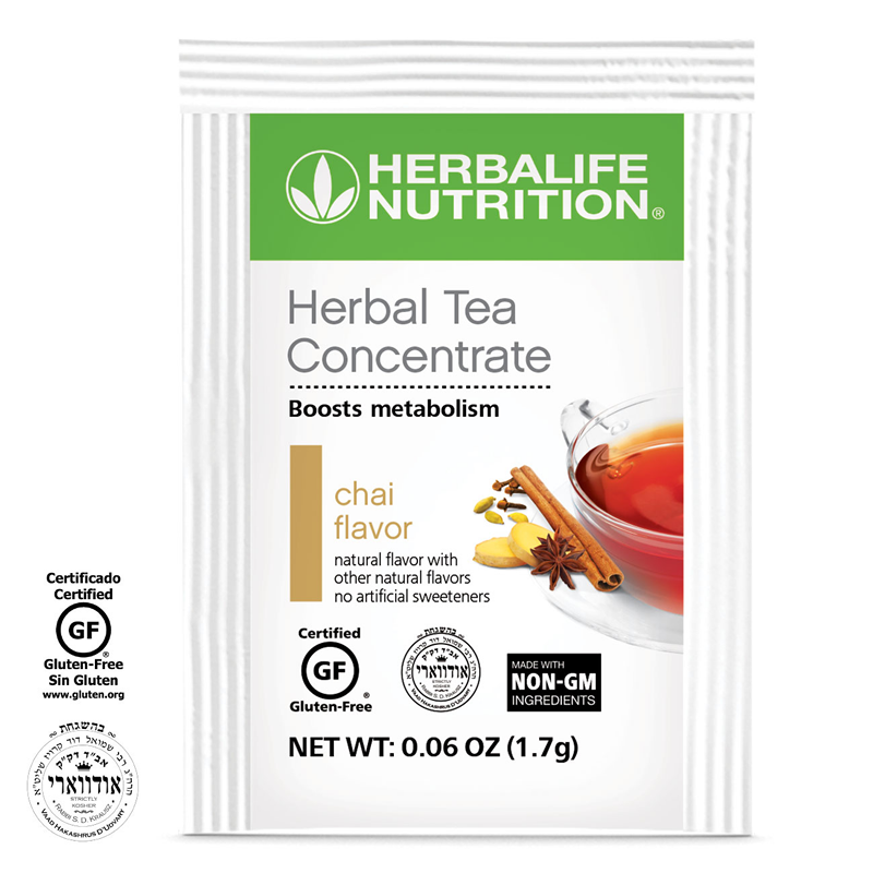 Herbal Tea Concentrate en paquetes de porciones individuales: Chai con Ingredientes no Transgénicos 100 paquetes